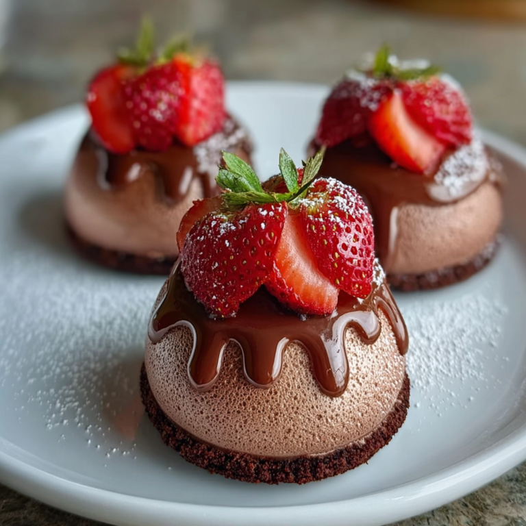 Chocolate Strawberry Mousse Domes