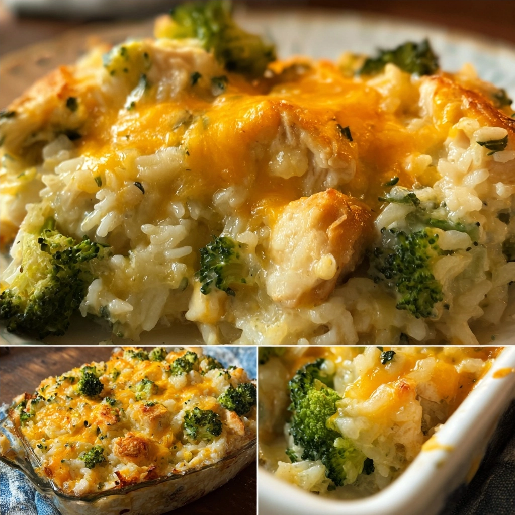 Cheesy Broccoli Chicken and Rice Casserole
