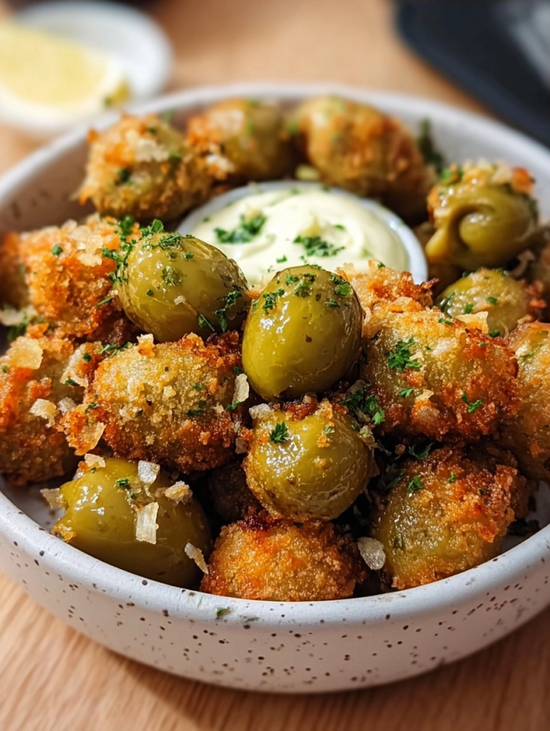 Garlic Aioli Fried Olives Recipe