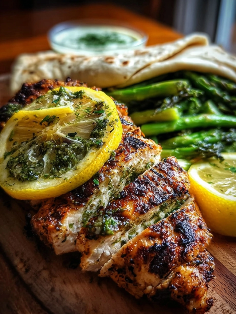 Lemon Herb Chicken in Grilled Tortillas with Caesar Creations