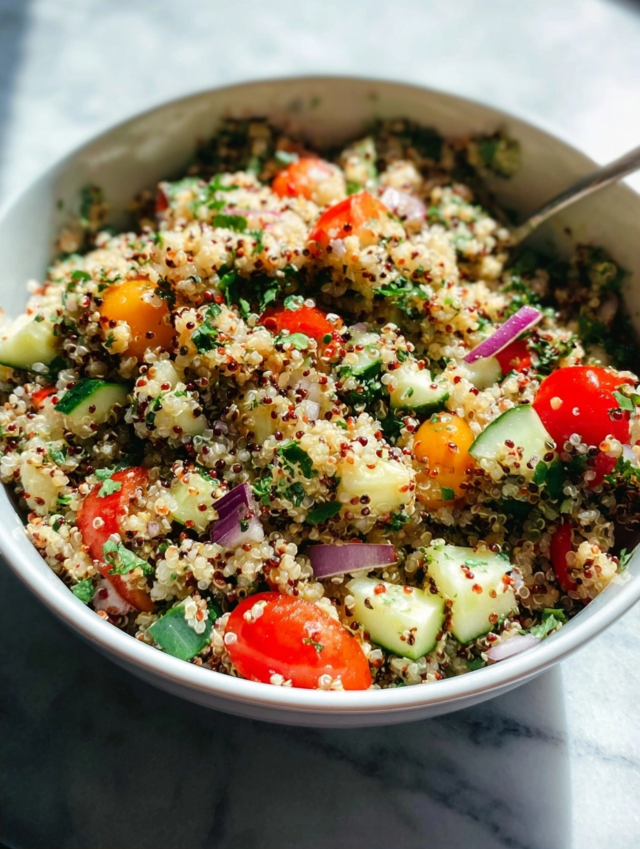 Quinoa Salad with Chickpeas and Lemon Dressing
