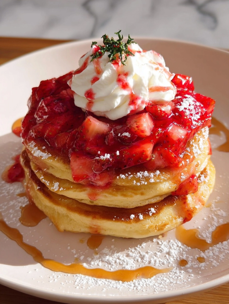 Strawberry Shortcake Pancakes Perfected