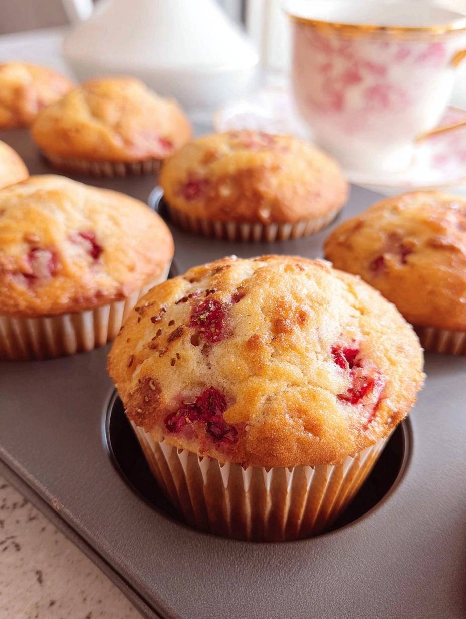 Strawberry Muffins with Fluffy Buttery Crumb