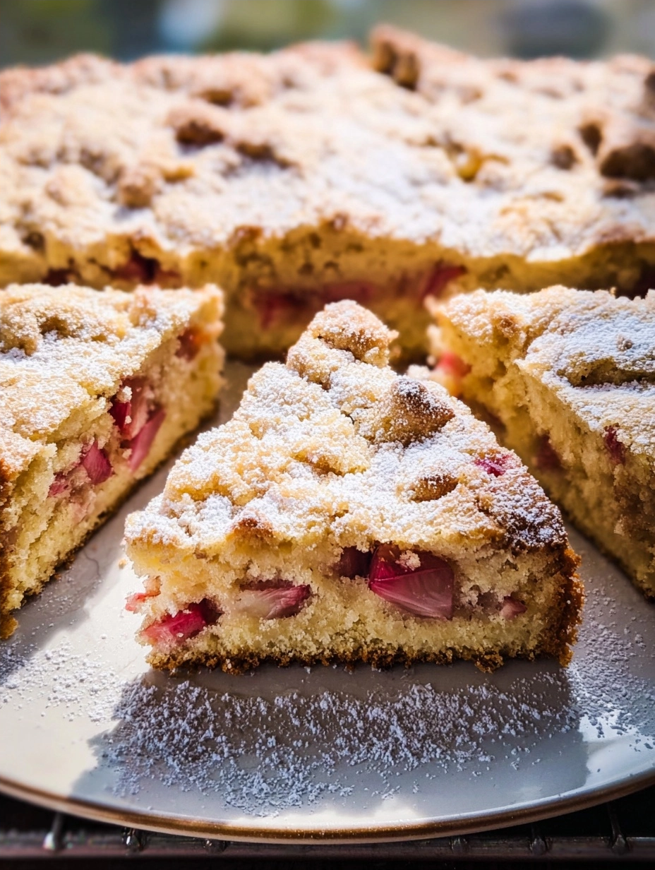 Rhubarb Cake Recipe with Lemon-Butter Pecan Twist